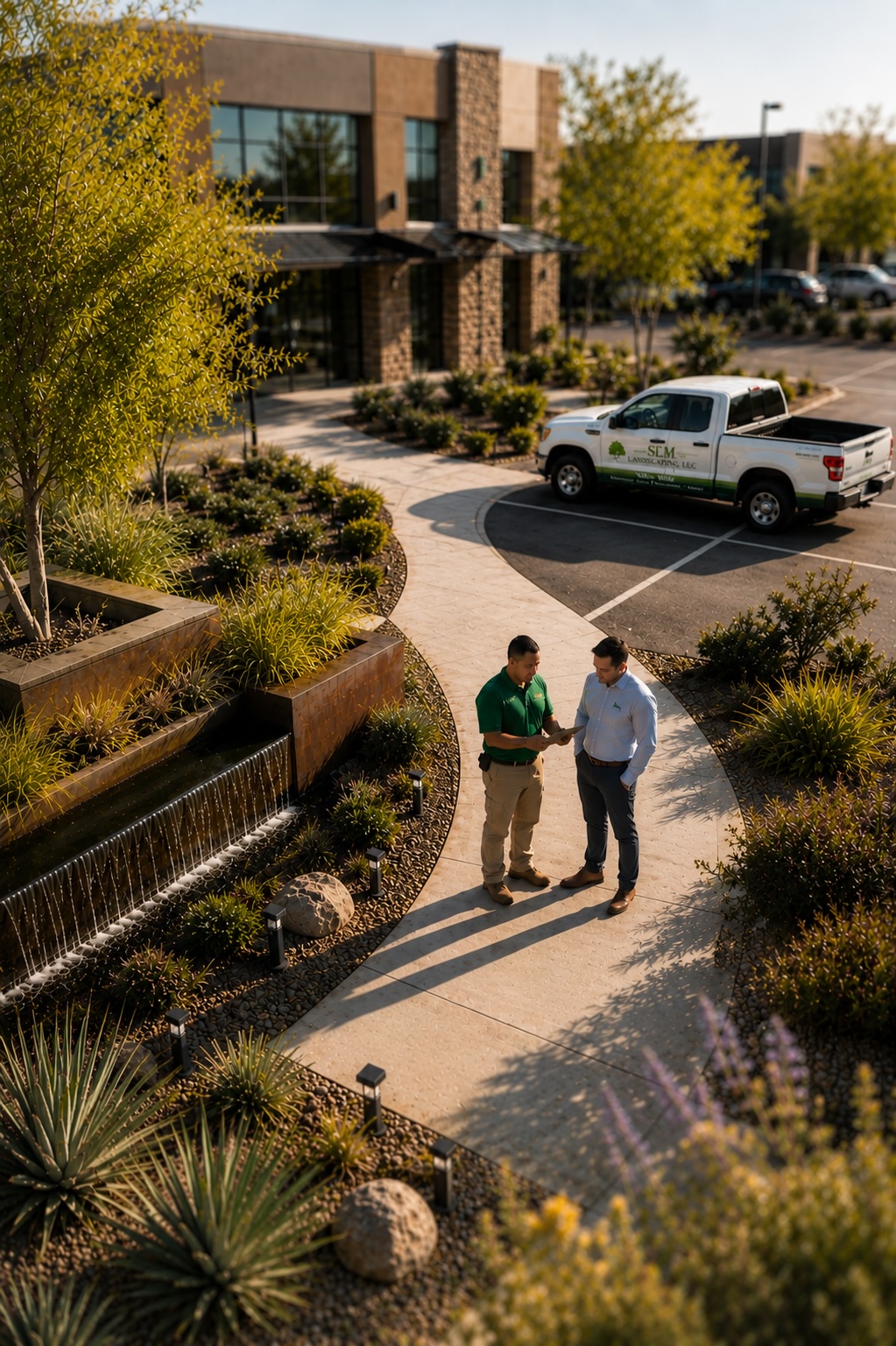 Commercial property landscaping by SLM Landscaping